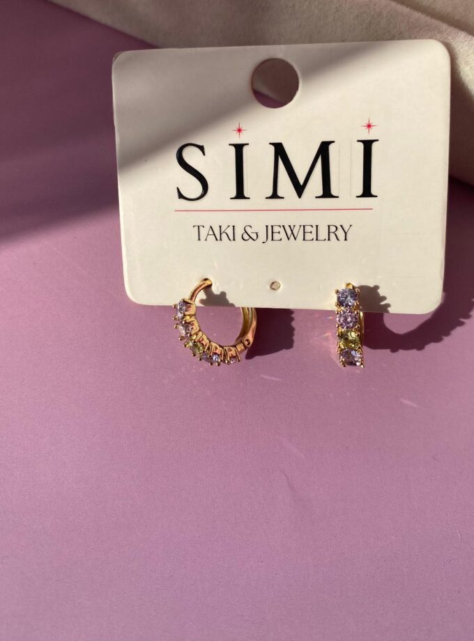 VIP Renkli Taşlı Küçük Boy Küpe