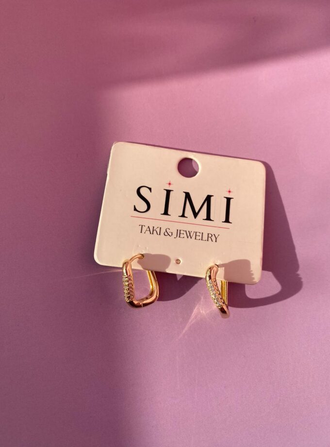 VIP Gold Taşlı Model Küçük Boy Küpe