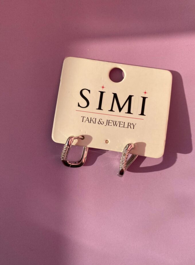 VIP Silver Taşlı Model Küçük Boy Küpe