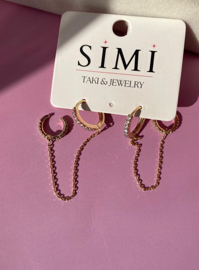 VIP Earcufflı Halka Model Küpe