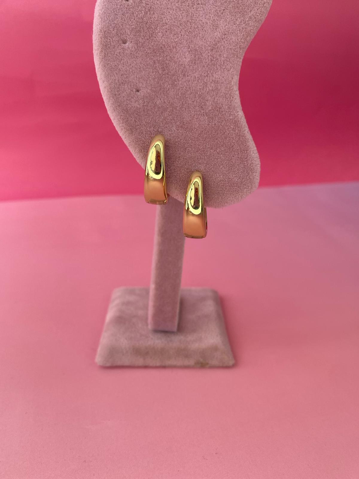 VIP Gold Kalın Halka Küpe - Görsel 5