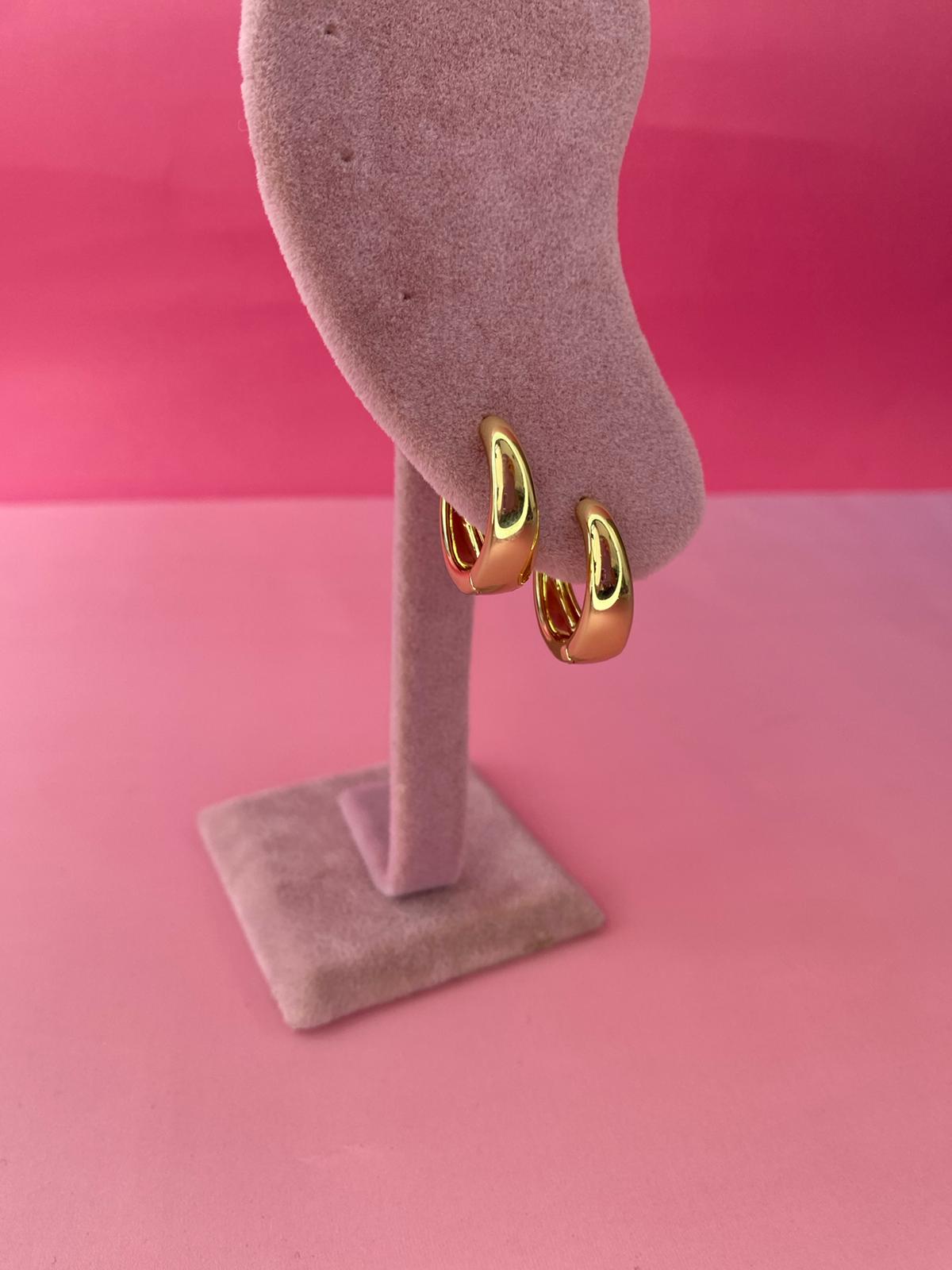 VIP Gold Kalın Halka Küpe - Görsel 6