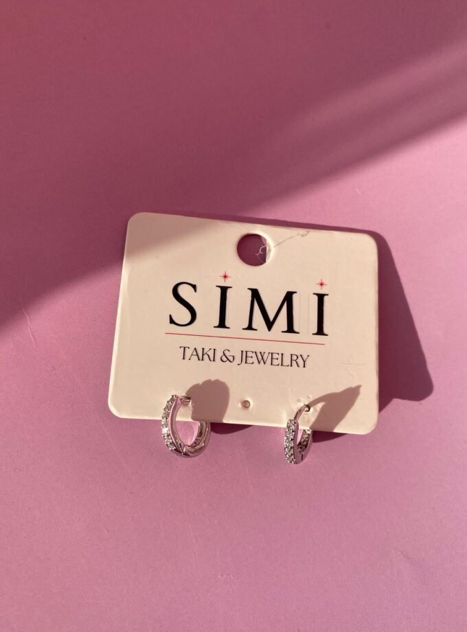 VIP İnce Taşlı Halka Minik Boy Küpe