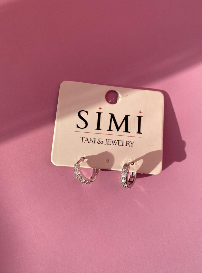 VIP Kalın Taşlı Halka Minik Boy Küpe