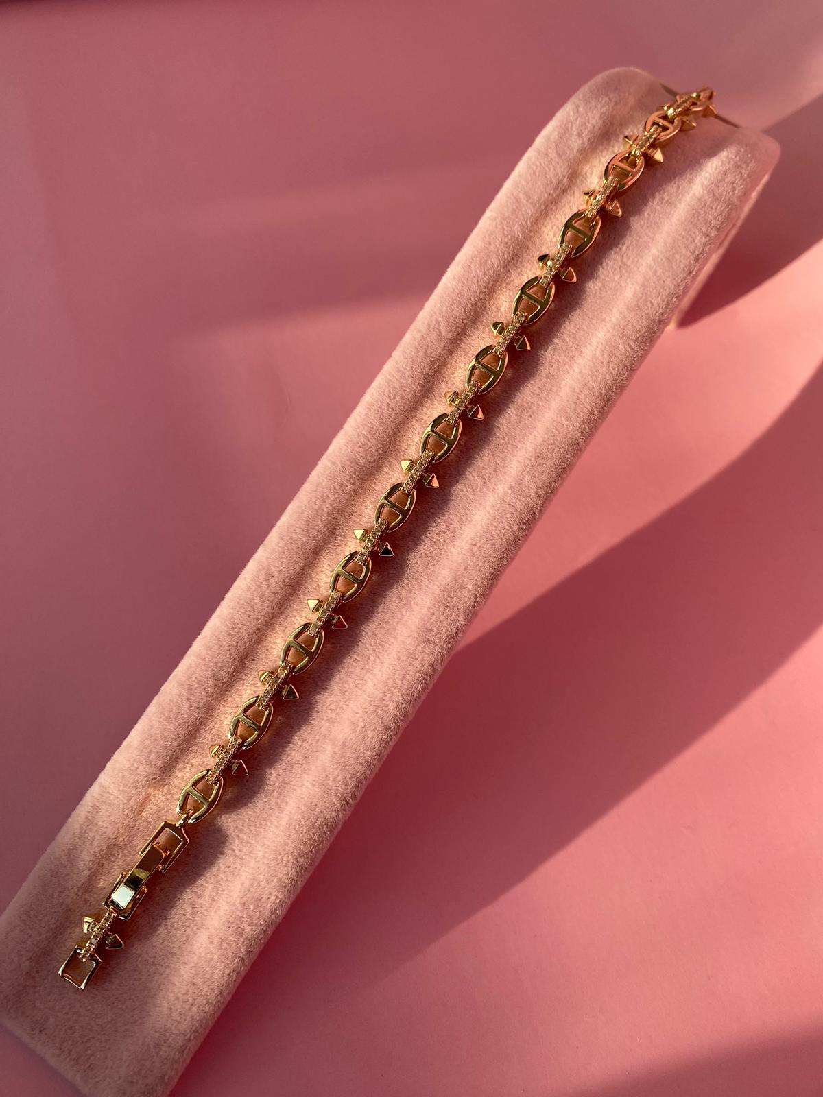 Gold Detaylı Zincir Bileklik - Görsel 4
