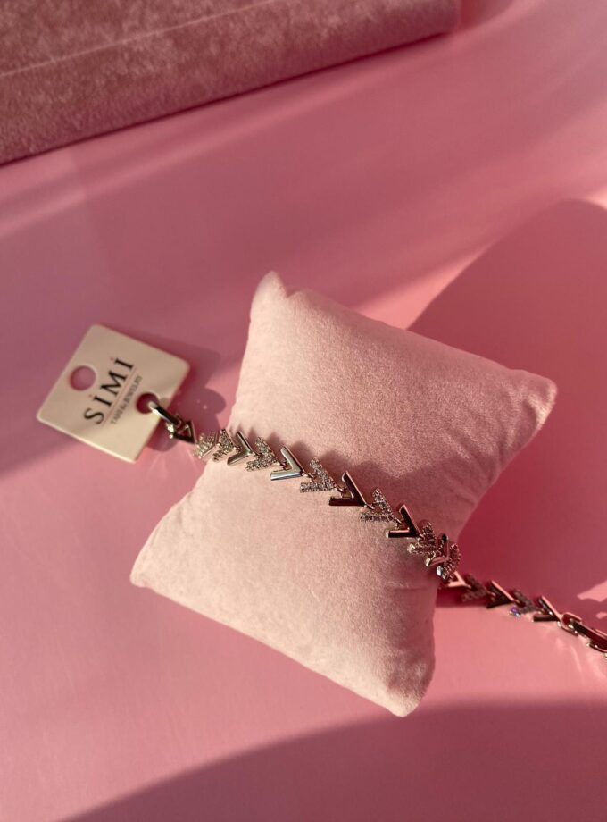 Taşlı Kılçık Model Silver Bileklik