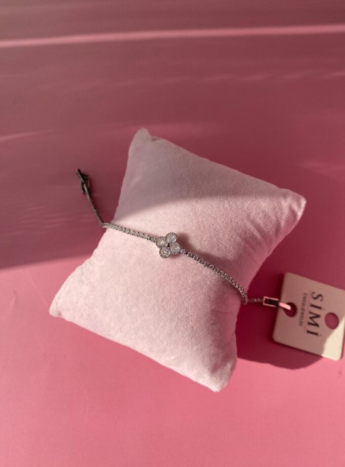 Yonca Taşlı İnce Su Yolu Bileklik