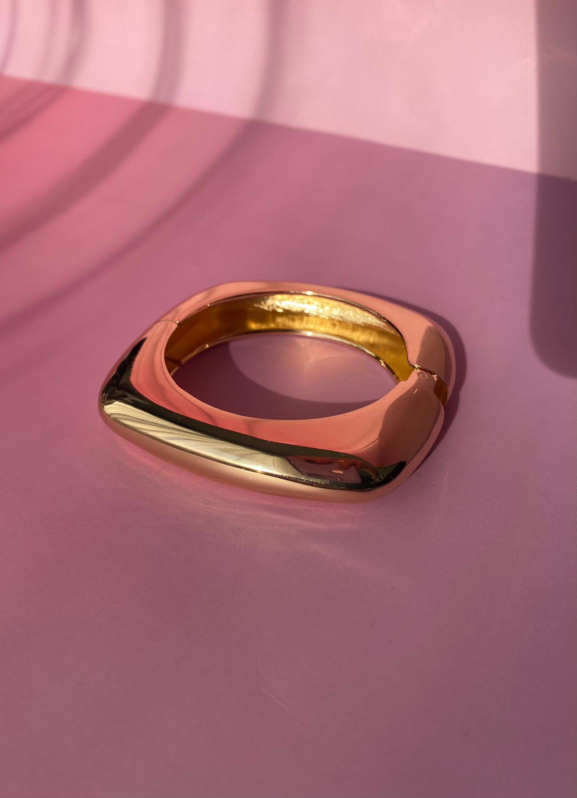 Gold Kalın Kelepçe - Görsel 5