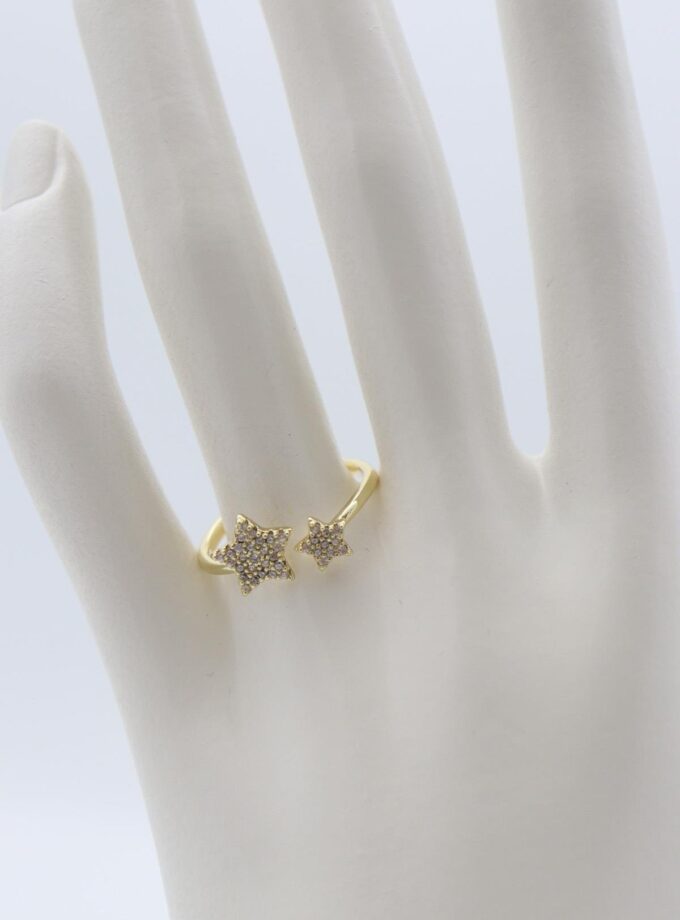 Çelik İkili Yıldız Yüzük