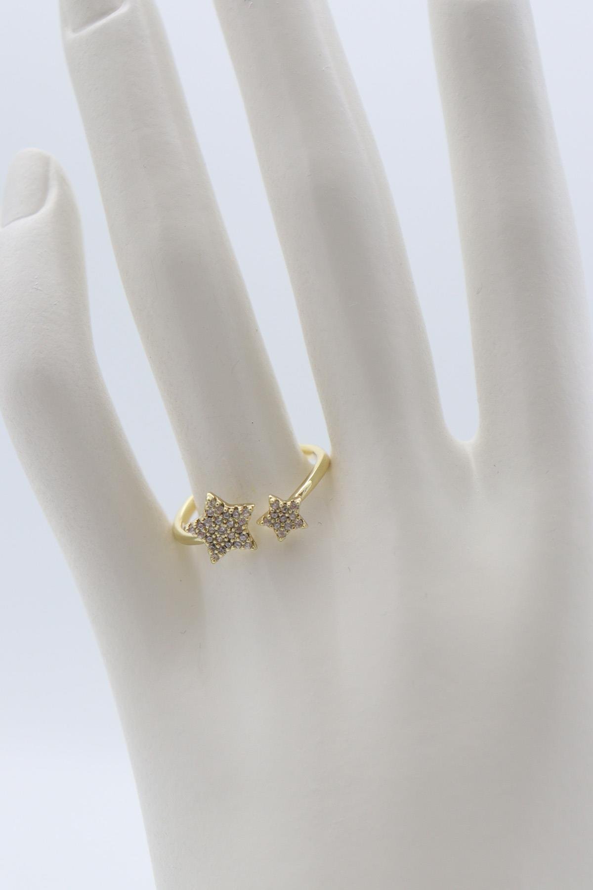 Çelik İkili Yıldız Yüzük