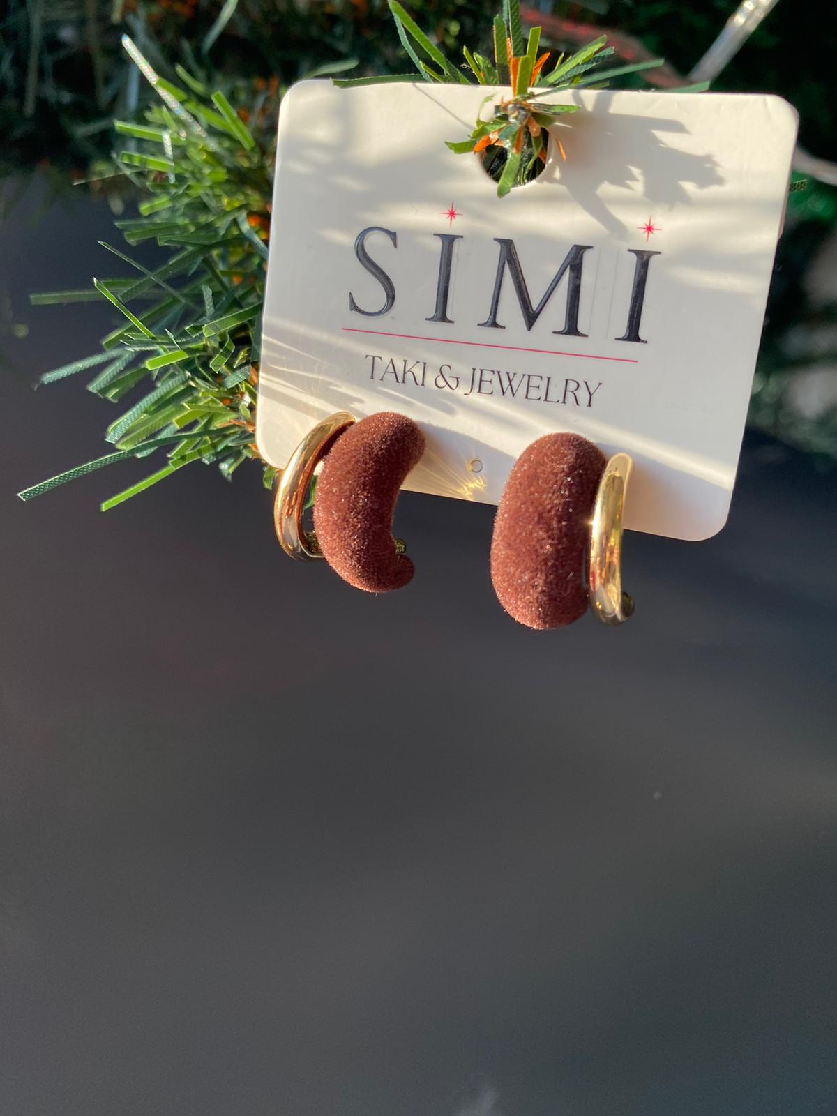 Kahve Süet Küpe 17mm - Görsel 4