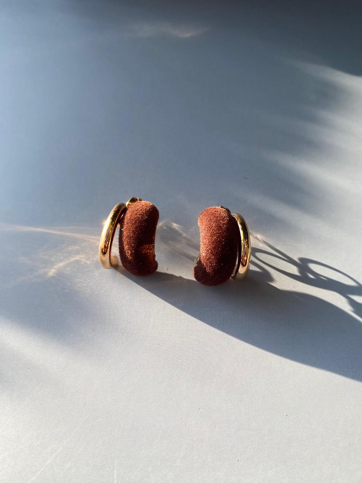 Kahve Süet Küpe 17mm - Görsel 7