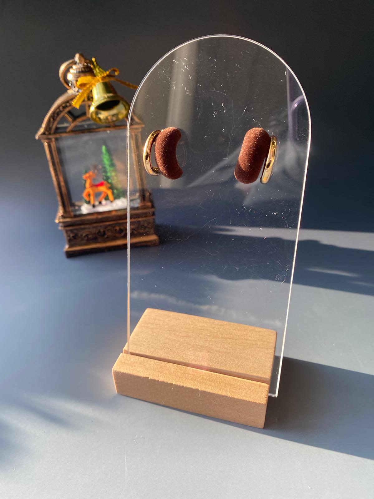 Kahve Süet Küpe 17mm - Görsel 5