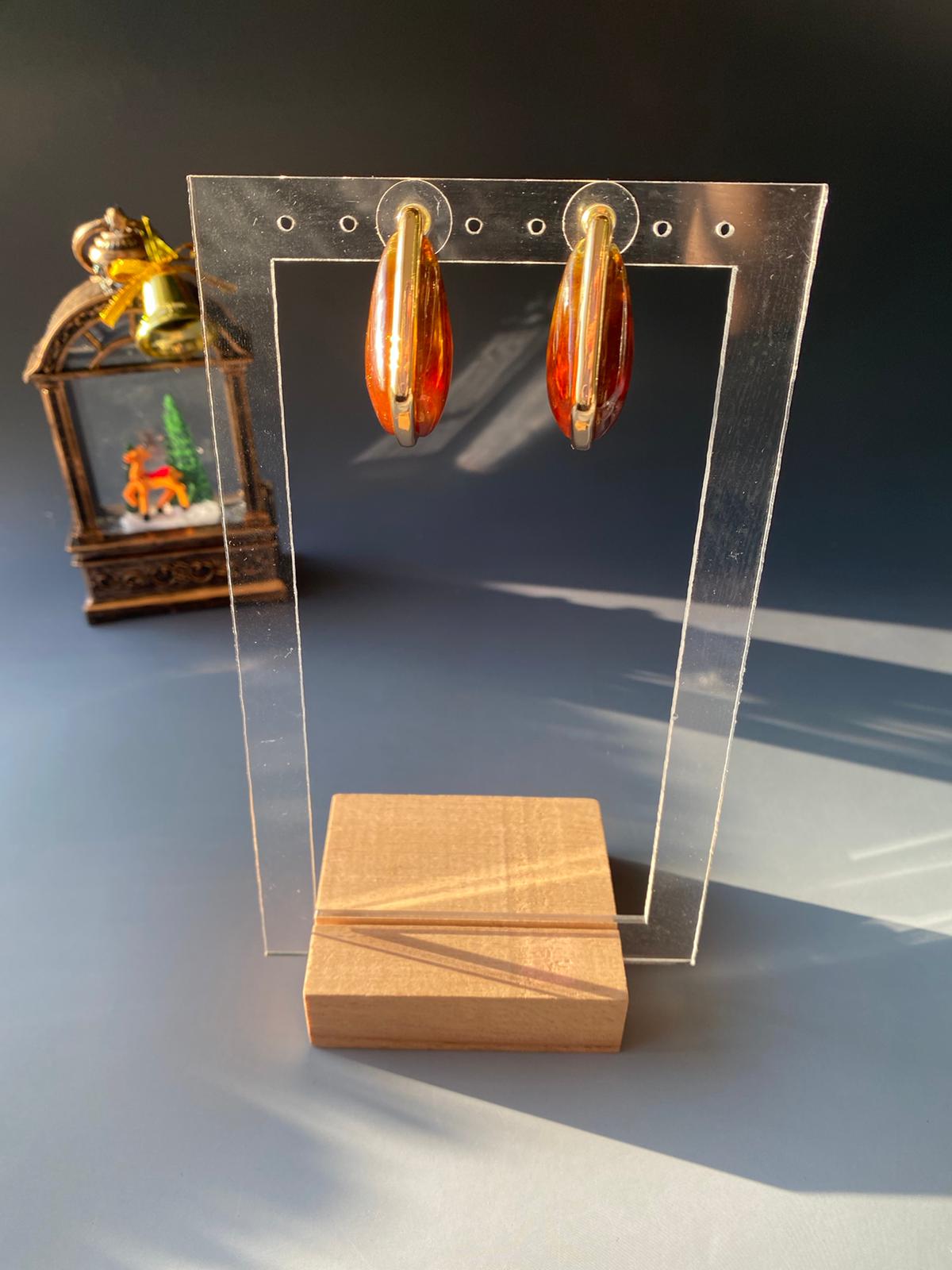 Renk Yansımalı Büyük Boy Küpe 35mm - Görsel 6