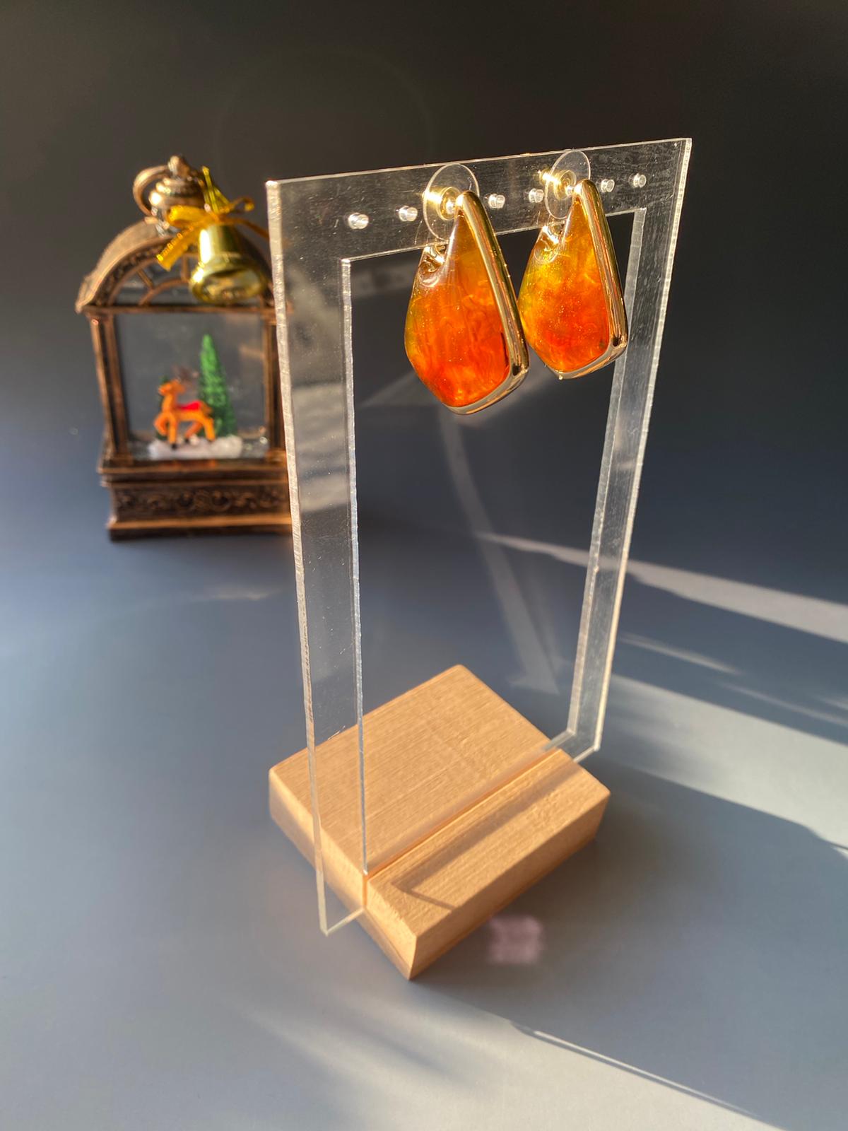 Renk Yansımalı Büyük Boy Küpe 35mm - Görsel 7