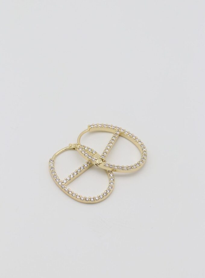 Oval Taşlı Model Küpe 25mm