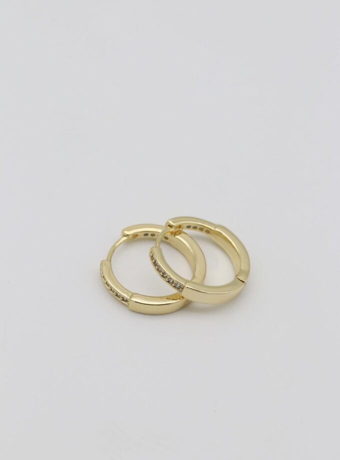 Yarım Taşlı Halka Küpe 20mm