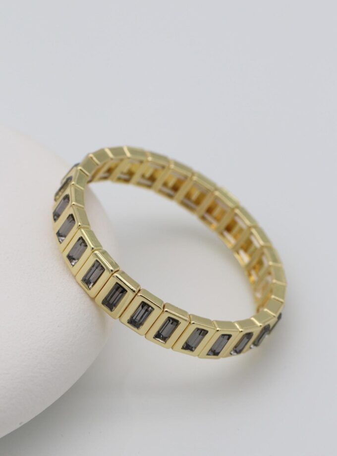 Kare Renkli Taşlı Lastik Bileklik