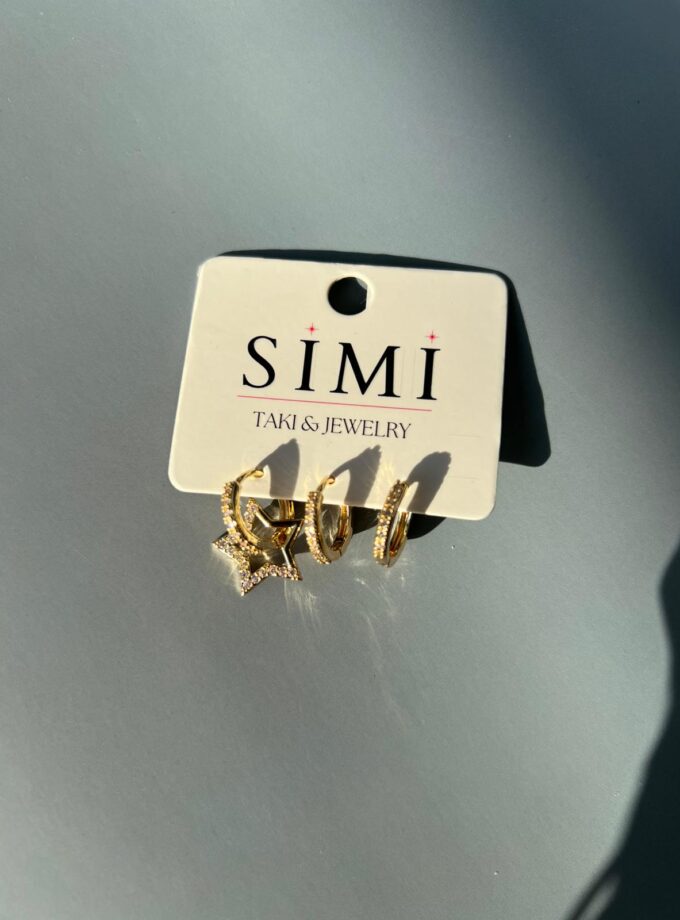 Yıldız Model Üçlü Set Küpe