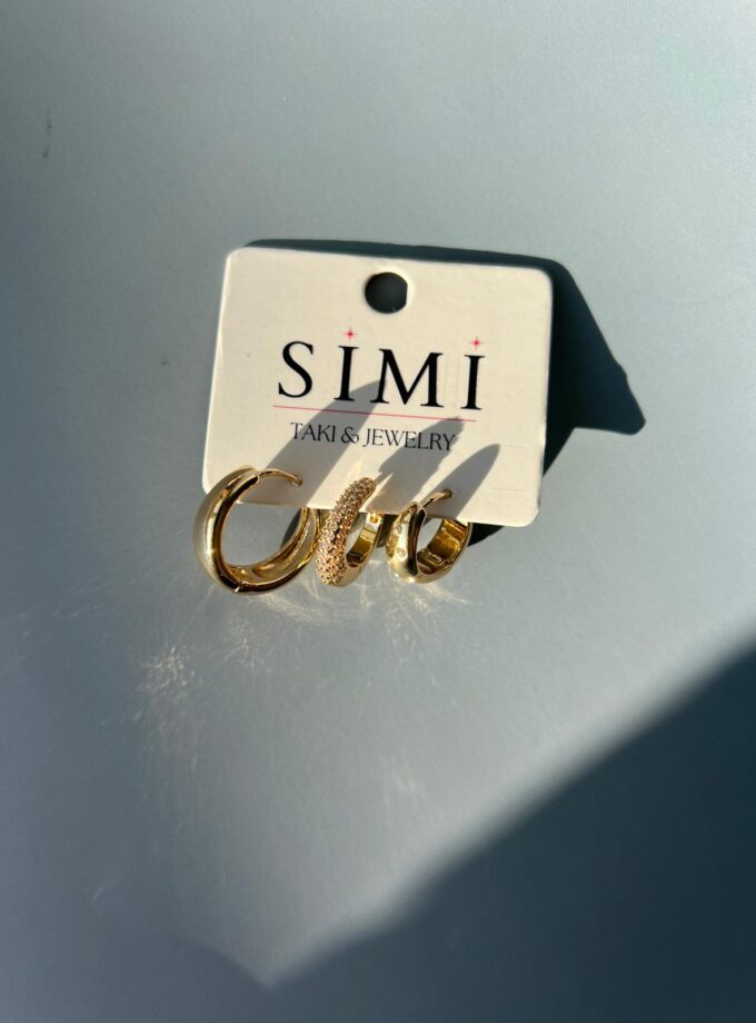 Halka Küpeli Üçlü Set