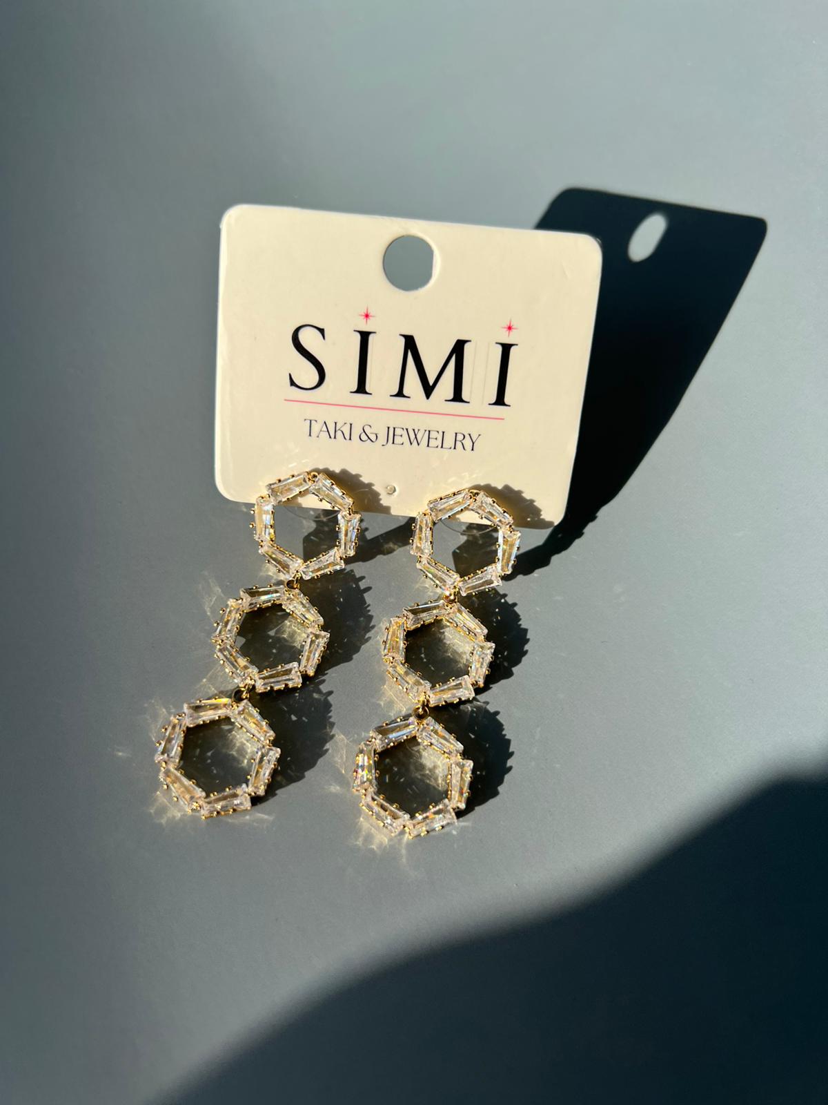 Baget Taşlı Sallantılı Büyük Küpe