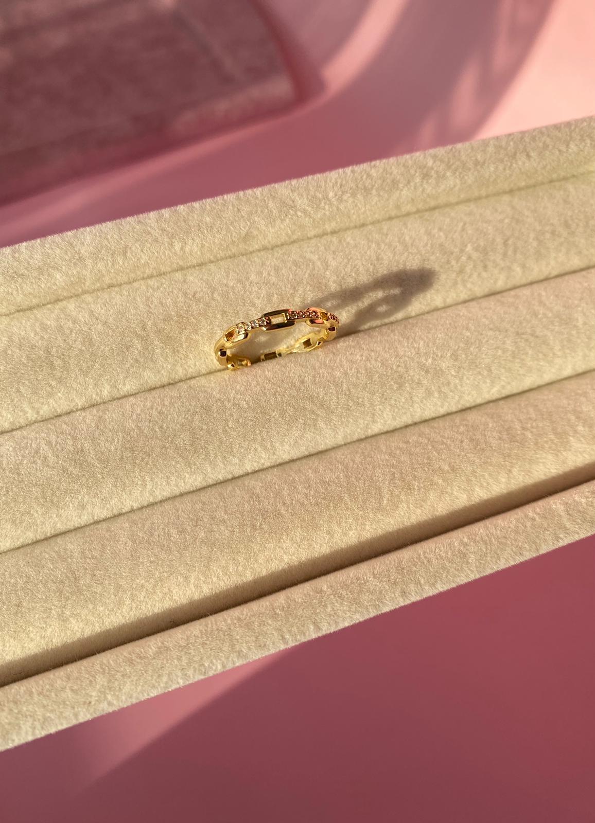 Çelik Gold Zincir Model Ayarlanabilir Yüzük - Görsel 4