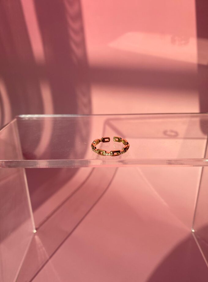 Çelik Gold Zincir Model Ayarlanabilir Yüzük