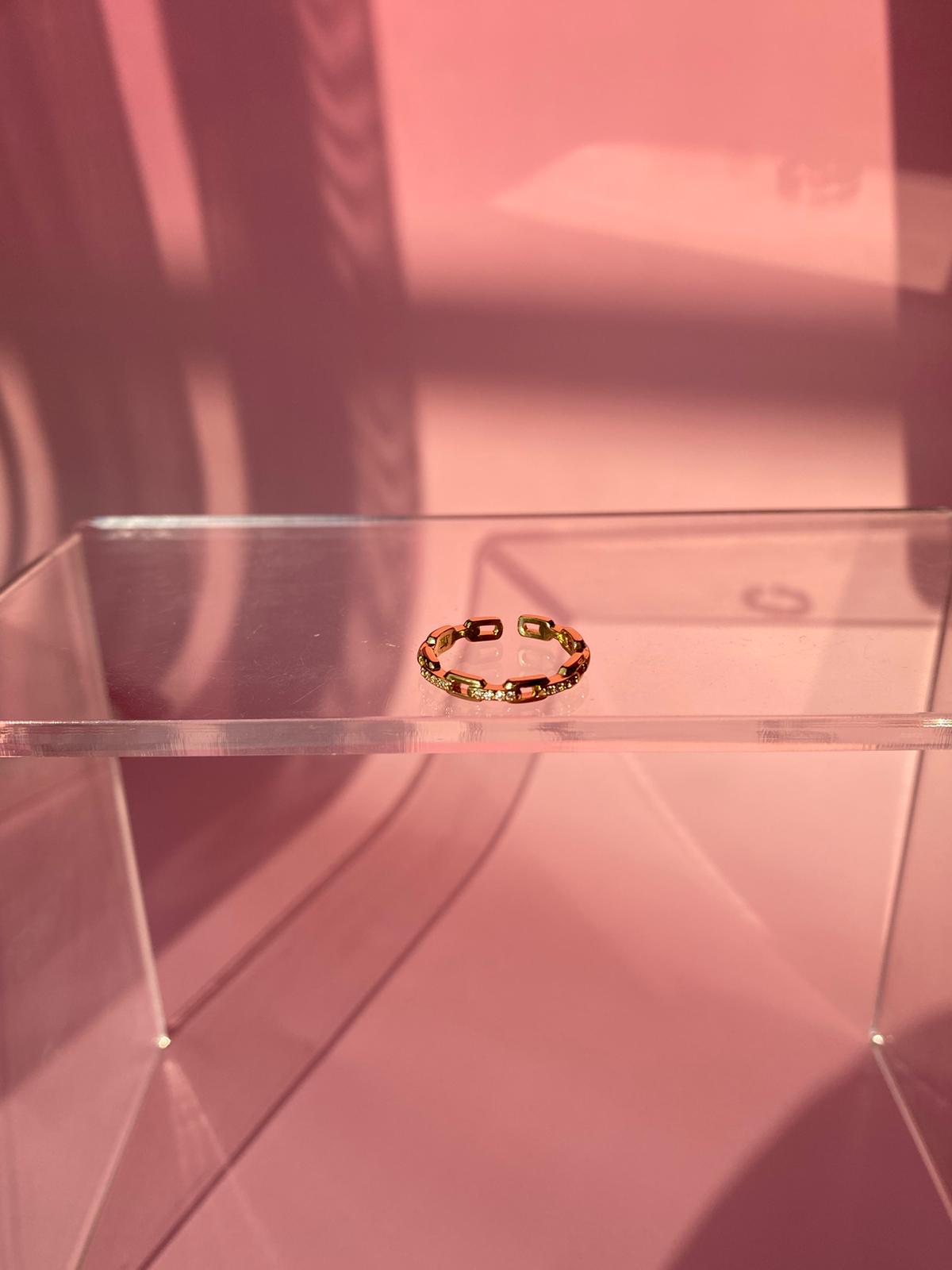 Çelik Gold Zincir Model Ayarlanabilir Yüzük