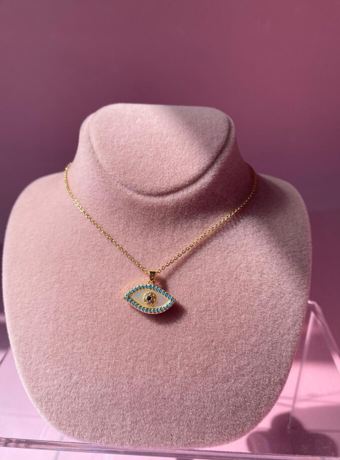 Mavi Taşlı Göz Kolye