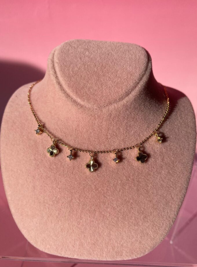Gold Çoklu Yonca Kolye
