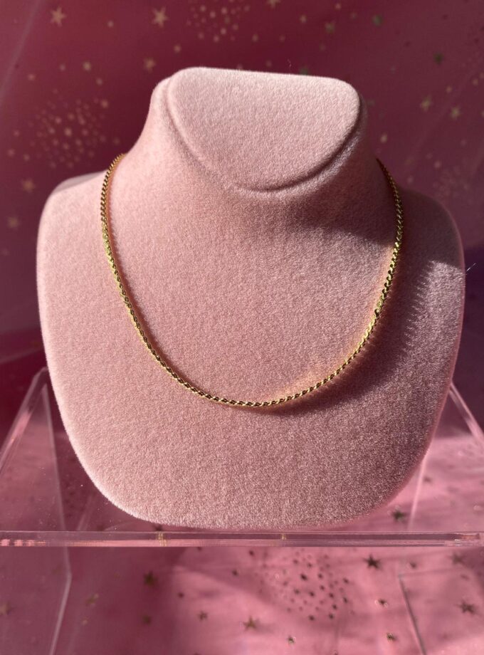 Parlak Gold Detaylı Zincir Kolye