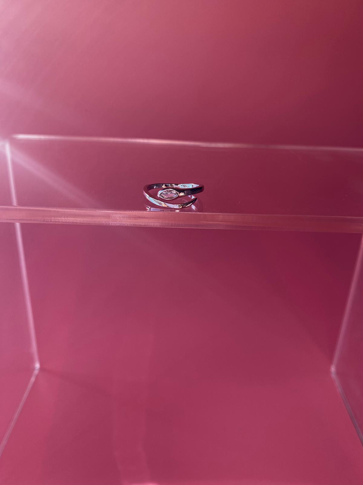 Minimal Silver Damla Taşlı Serçe Parmak Yüzük