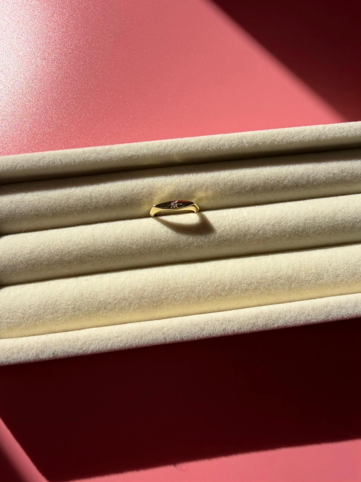 Minimal Luxe Taşlı Serçe Parmak Yüzük - Görsel 3