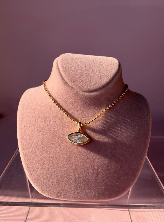 Gold Markiz Taşlı Kolye
